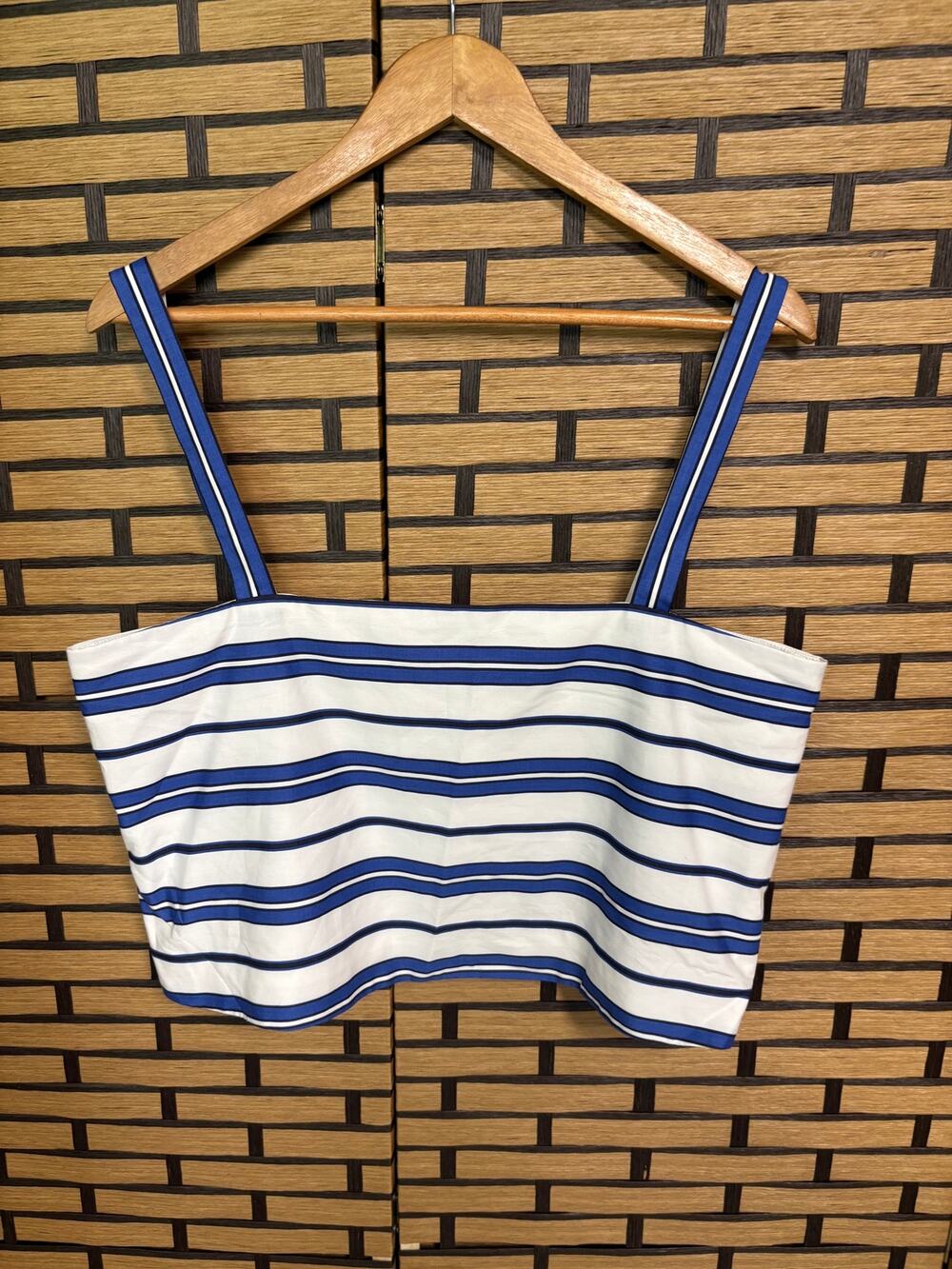 Antonio Melani Blue And‎ White Stripe Crop Tank Top Size 10